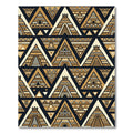 Gold Black Tribal Pyramid Pattern Rug