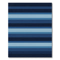 Modern Navy and Sky Blue Stripes Rug