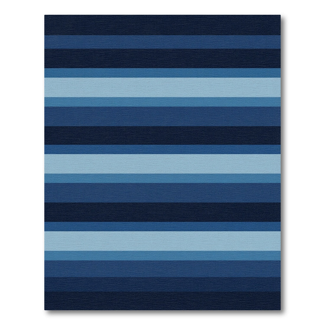 Modern Navy and Sky Blue Stripes Rug