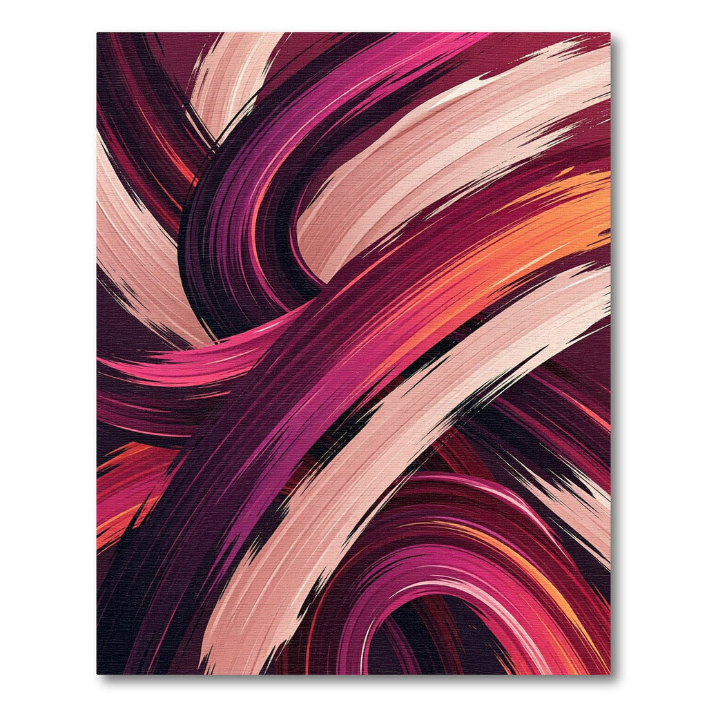 Modern Abstract Crimson Pink Swirl Rug