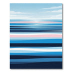 Serene Blue Pink Gradient Seascape Horizon Rug