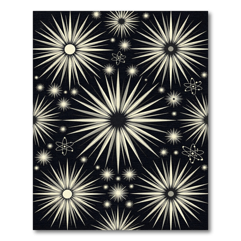 Atomic Starburst Cream Black Rug