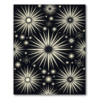 Atomic Starburst Cream Black Rug