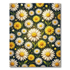 Radiant White and Golden Daisy Meadow Rug