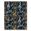 Art Deco Golden Musical Note Tapestry Rug