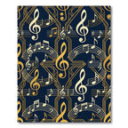 Art Deco Golden Musical Note Tapestry Rug