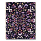 Botanical Purple Floral Symmetry Medallion Rug