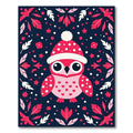 Pink Owl With Hearts And Dots Rug