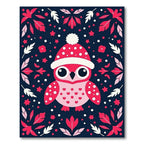 Pink Owl With Hearts And Dots Rug