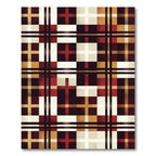 Grand Plaid Cream Gold Maroon Rug