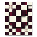 Modern Deep Burgundy Checkered Geometric Block Rug