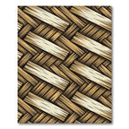 Golden Woven Wood Texture Rug