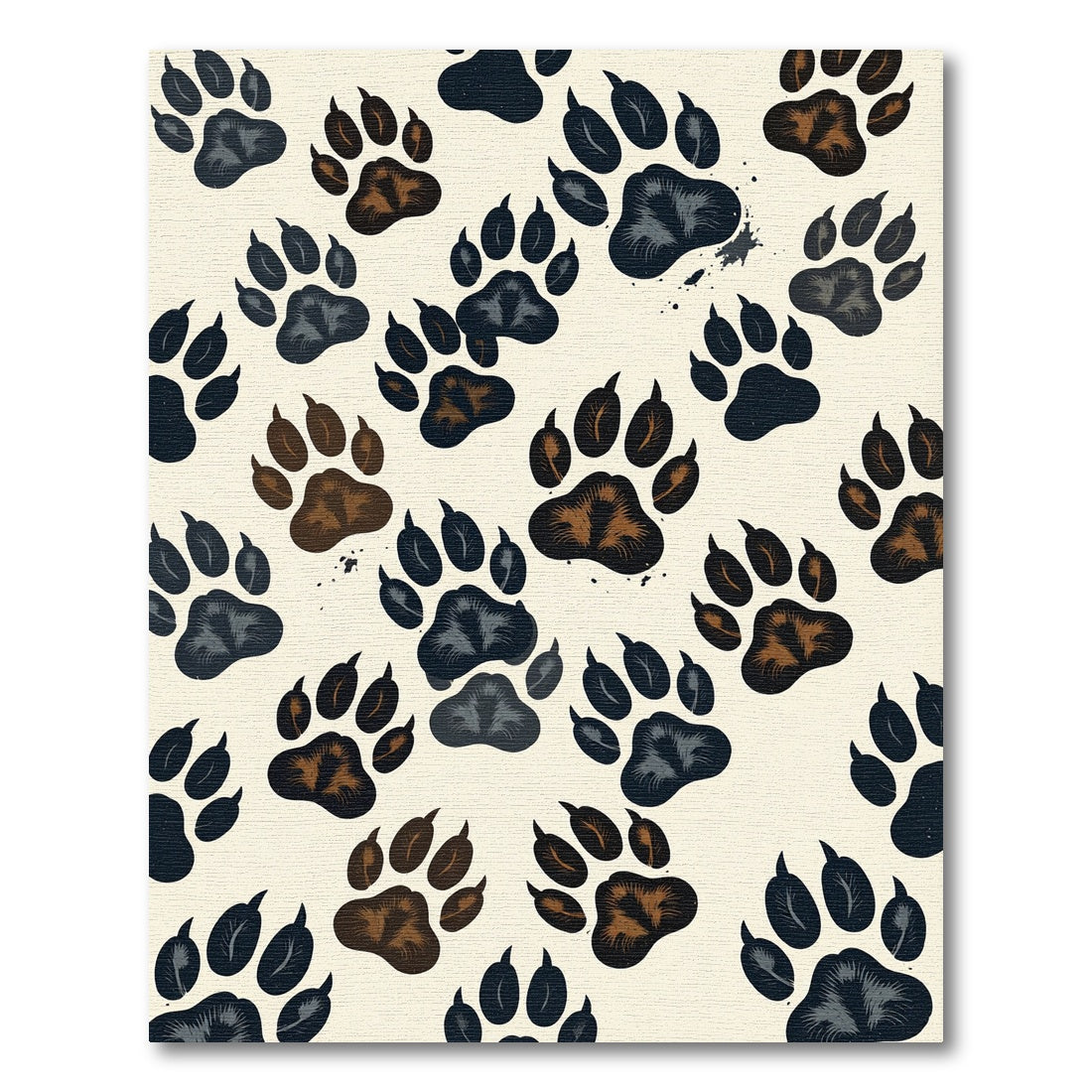 Abstract Animal Paw Track Neutral Rug