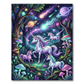Cosmic Enchanted Unicorn Nebula Forest Rug