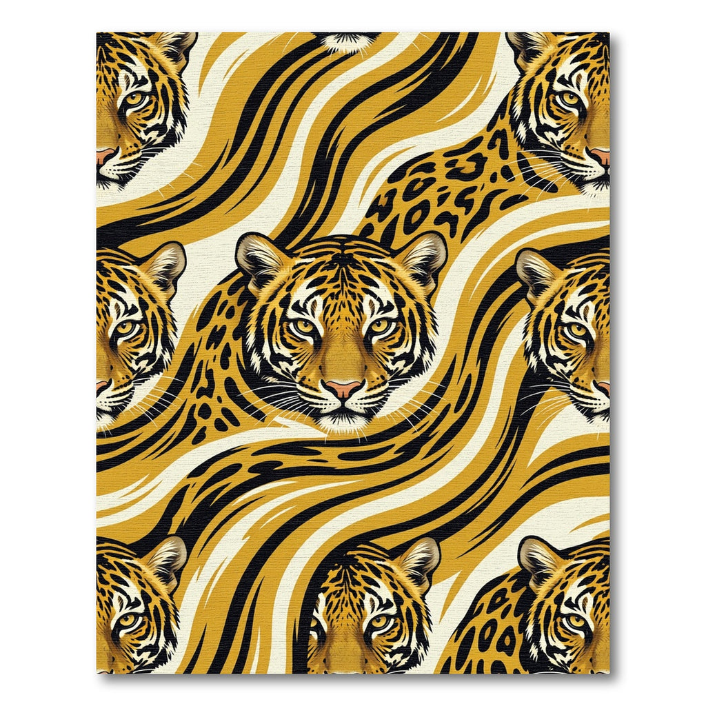 Golden Tiger Abstract Stripe Rug