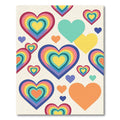 Vibrant Rainbow Layered Heart Abstract Rug