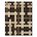 Woven Ochre Chocolate Grid Texture Rug