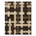 Woven Ochre Chocolate Grid Texture Rug
