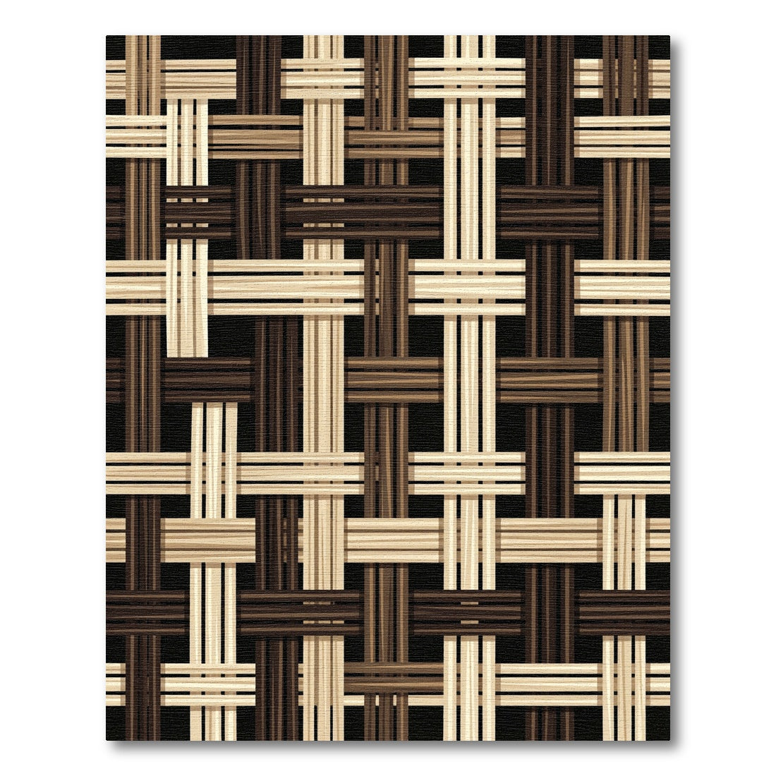 Woven Ochre Chocolate Grid Texture Rug