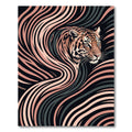 Modern Tiger Portrait with Flowing Lines Rug