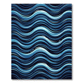 Deep Blue Gradient Wavy Lines Rug