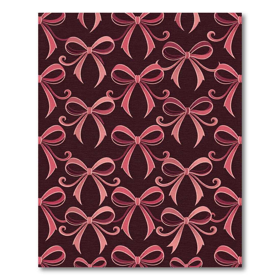 Rose Pink Ribbon Bow Repeat Rug