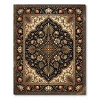 Ochre Pomegranate Floral Arch Rug