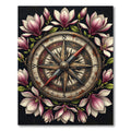 Vintage Magnolia Compass Floral Medallion Rug