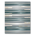 Modern Teal and Silver Linear Abstract Rug