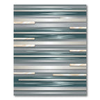 Modern Teal and Silver Linear Abstract Rug