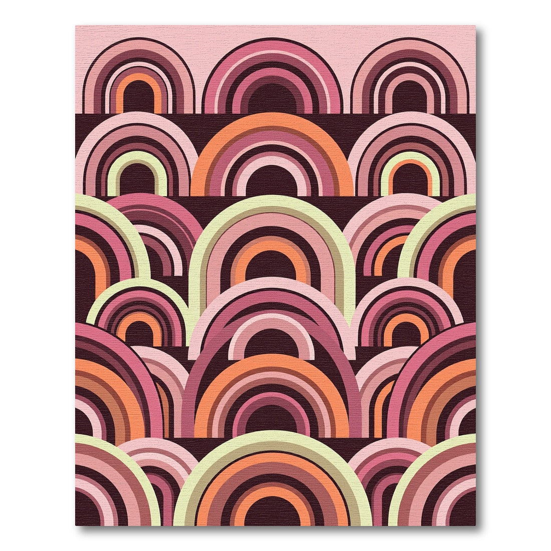 Retro Arches Pink Orange Composition Rug