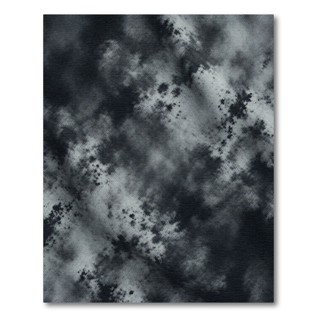 Monochrome Charcoal Abstract Cloud Ink Wash Rug