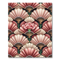 Pink Fan Blossom Art Deco Rug
