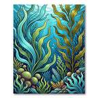 Lush Underwater Kelp Forest Oceanic Scene Rug