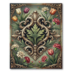Elegant Ornate Floral Baroque Medallion Rug