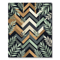 Geometric Sage and Ochre Chevron Foliage Rug