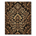 Ornate Gold Crown Baroque Floral Rug