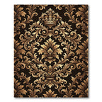 Ornate Gold Crown Baroque Floral Rug