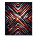 Sharp Crimson Metallic Geometric Abstract Rug