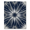 Radiant Silver Spiked Geometric Navy Starburst Rug