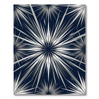 Radiant Silver Spiked Geometric Navy Starburst Rug
