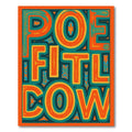 Vibrant Orange Teal Yellow Abstract Letters Rug