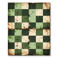 Vintage Green Checkerboard Splatter Rug