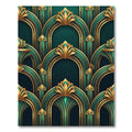Emerald Jewel Art Deco Arched Gold Rug
