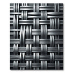 Industrial Metallic Silver Interlocking Weave Rug
