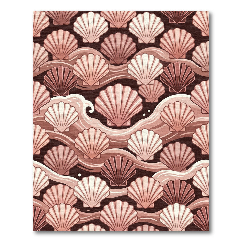 Elegant Blush Seashell Wave Tapestry Rug