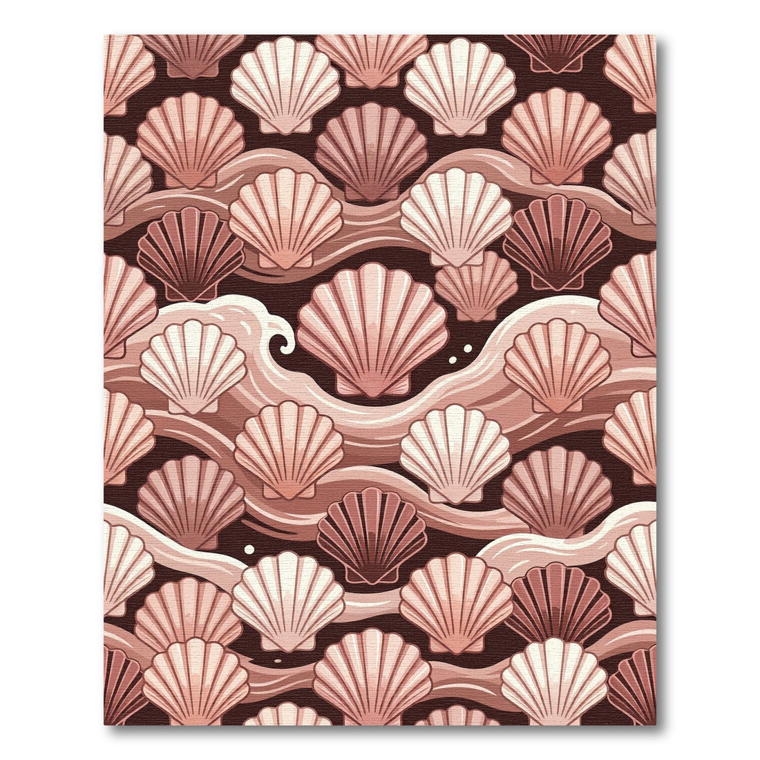 Elegant Blush Seashell Wave Tapestry Rug