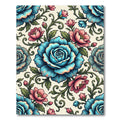 Blue and Pink Vintage Floral Bloom Rug