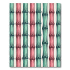 Pastel Pink and Mint Bamboo Stripe Rug