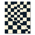 Modern Minimalist Black and White Checkered Abstract Rug